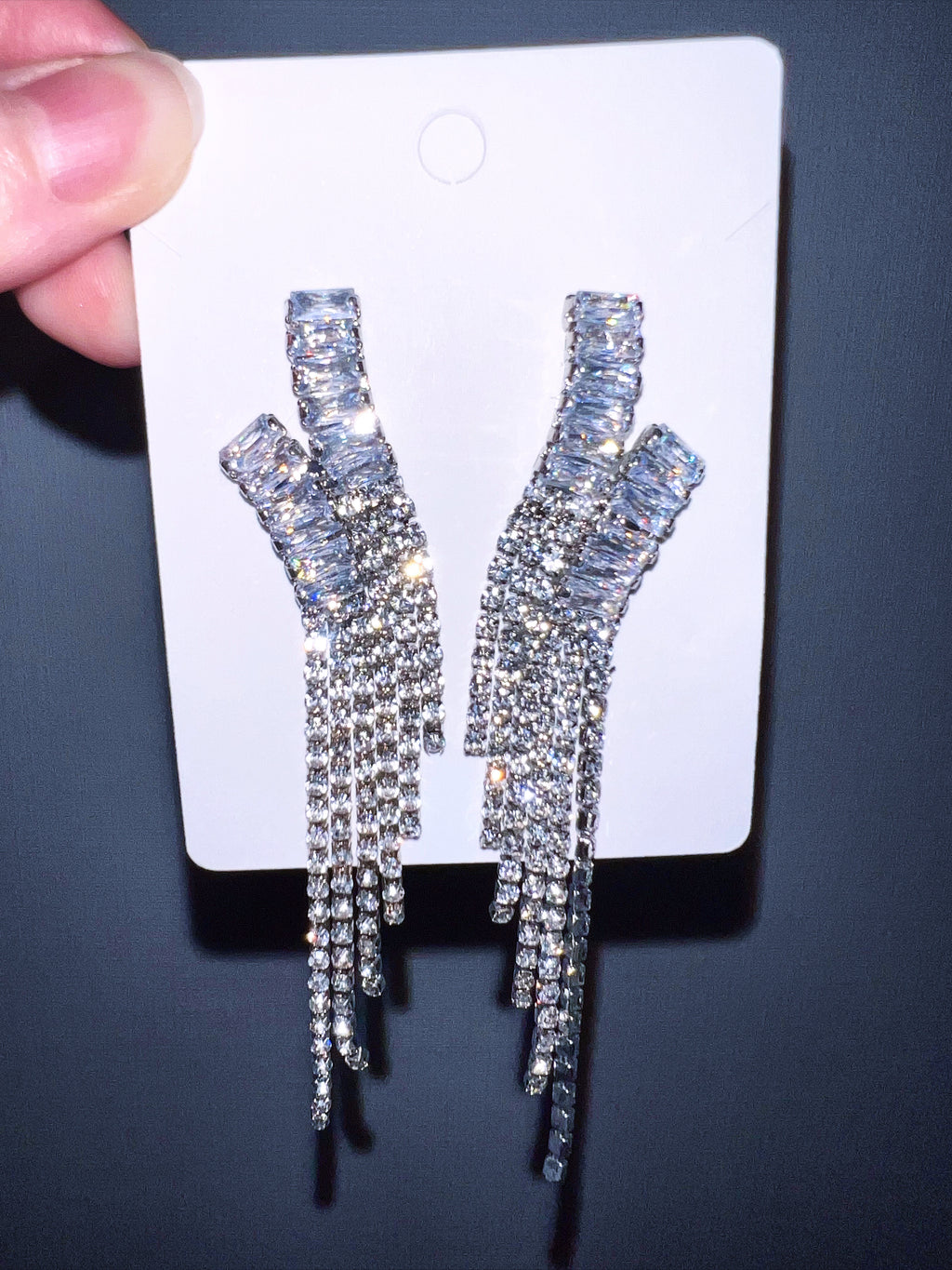 Evening Glamour Rhinestone Drop Earrings