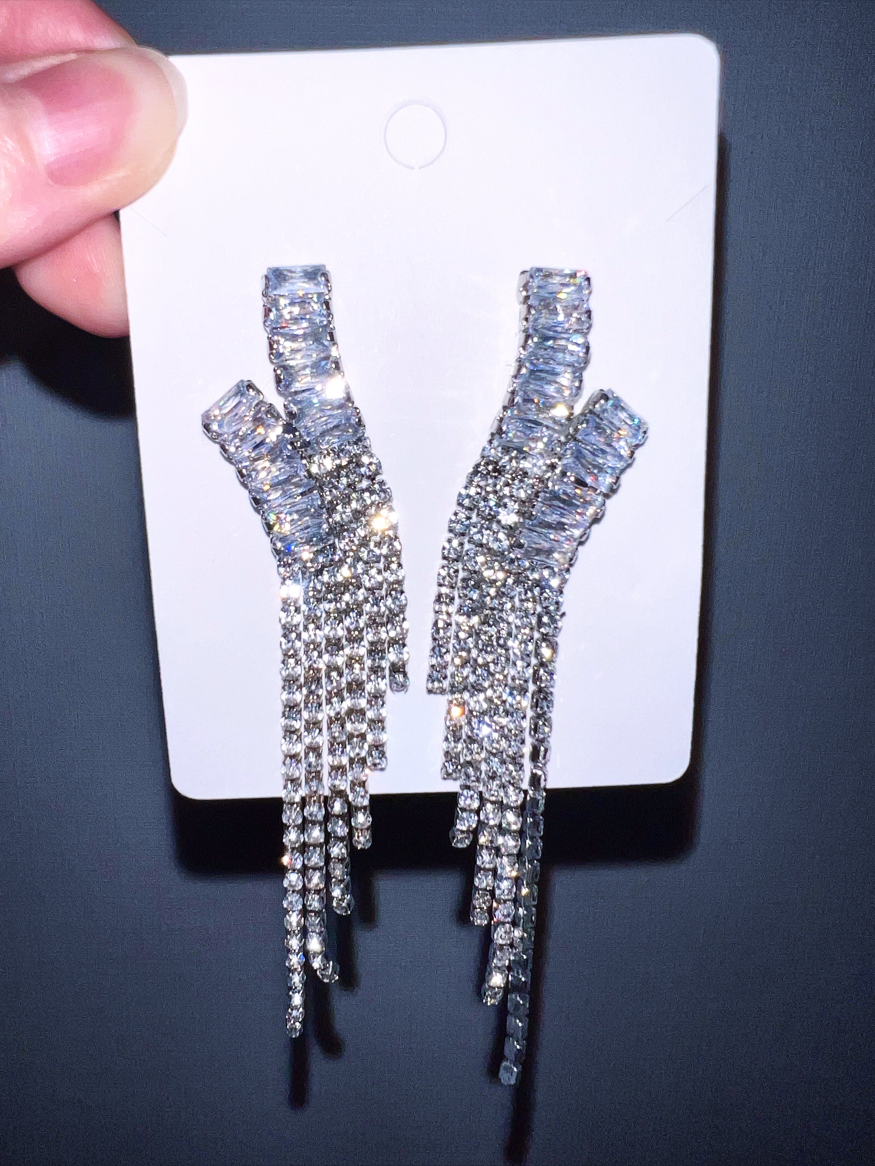 Evening Glamour Rhinestone Drop Earrings