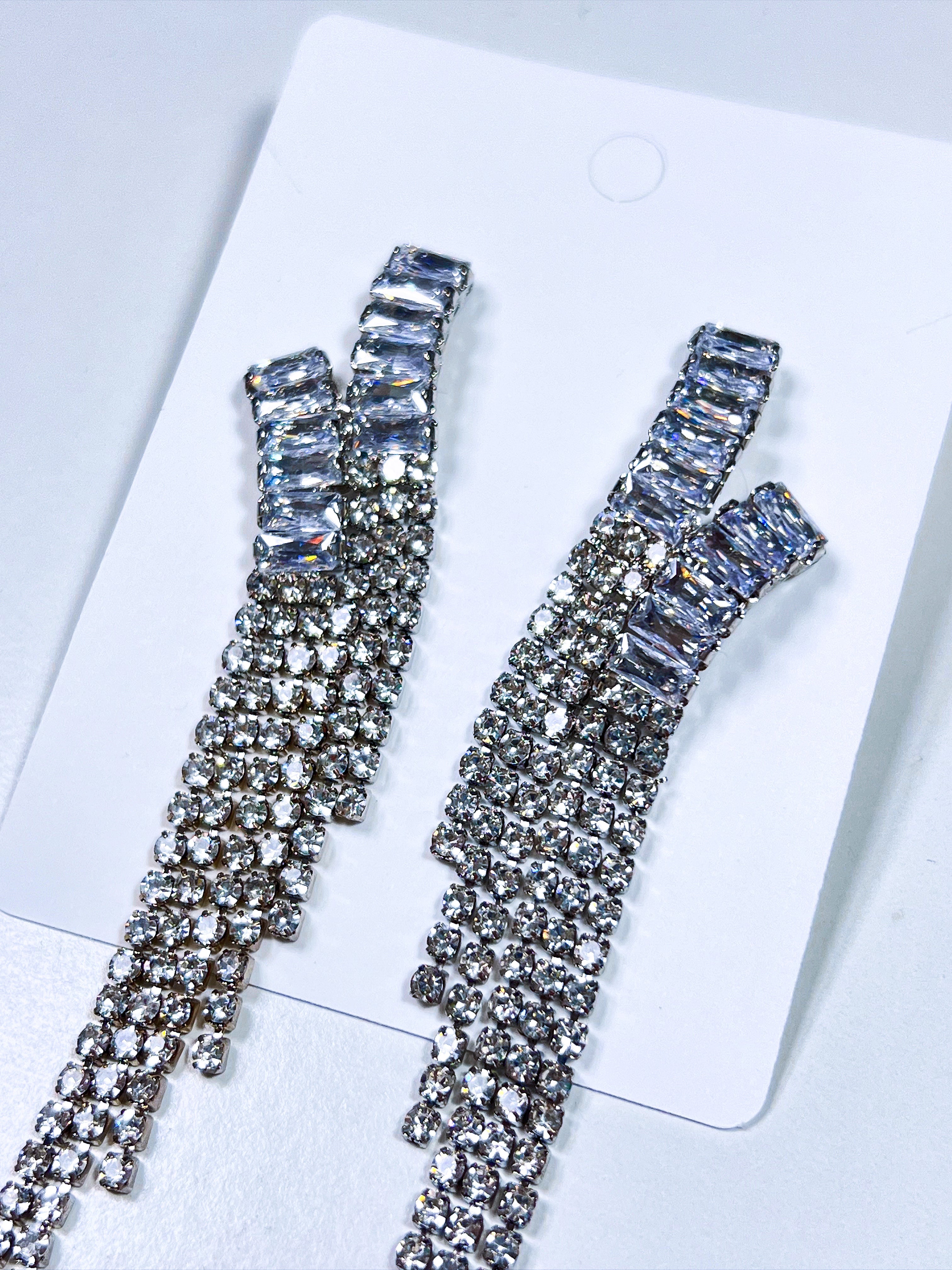 Evening Glamour Rhinestone Drop Earrings