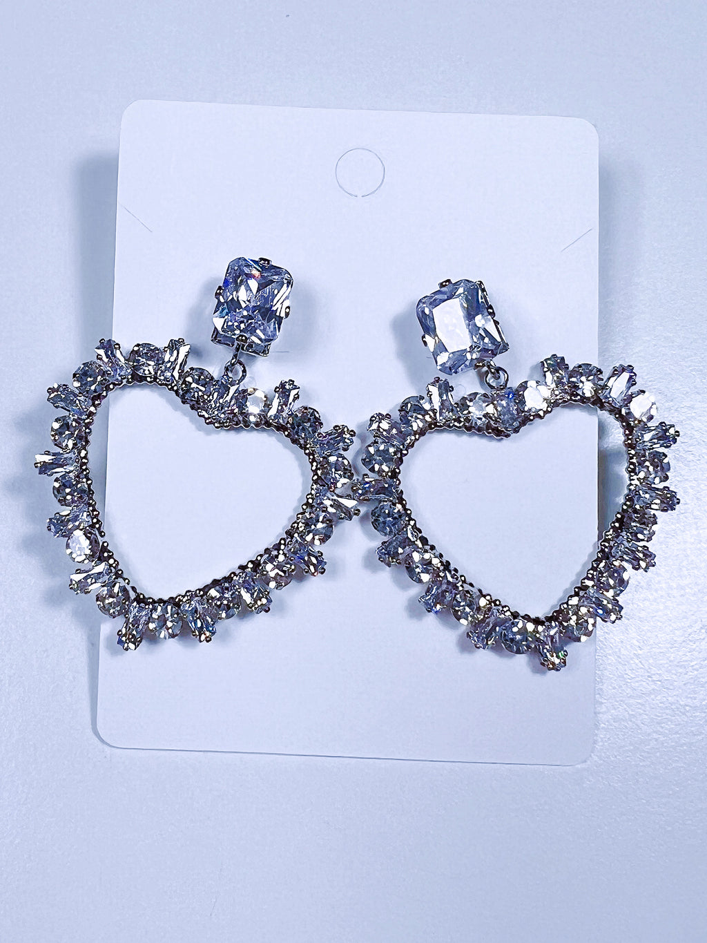 Oversize Glam Heart Statement Earrings
