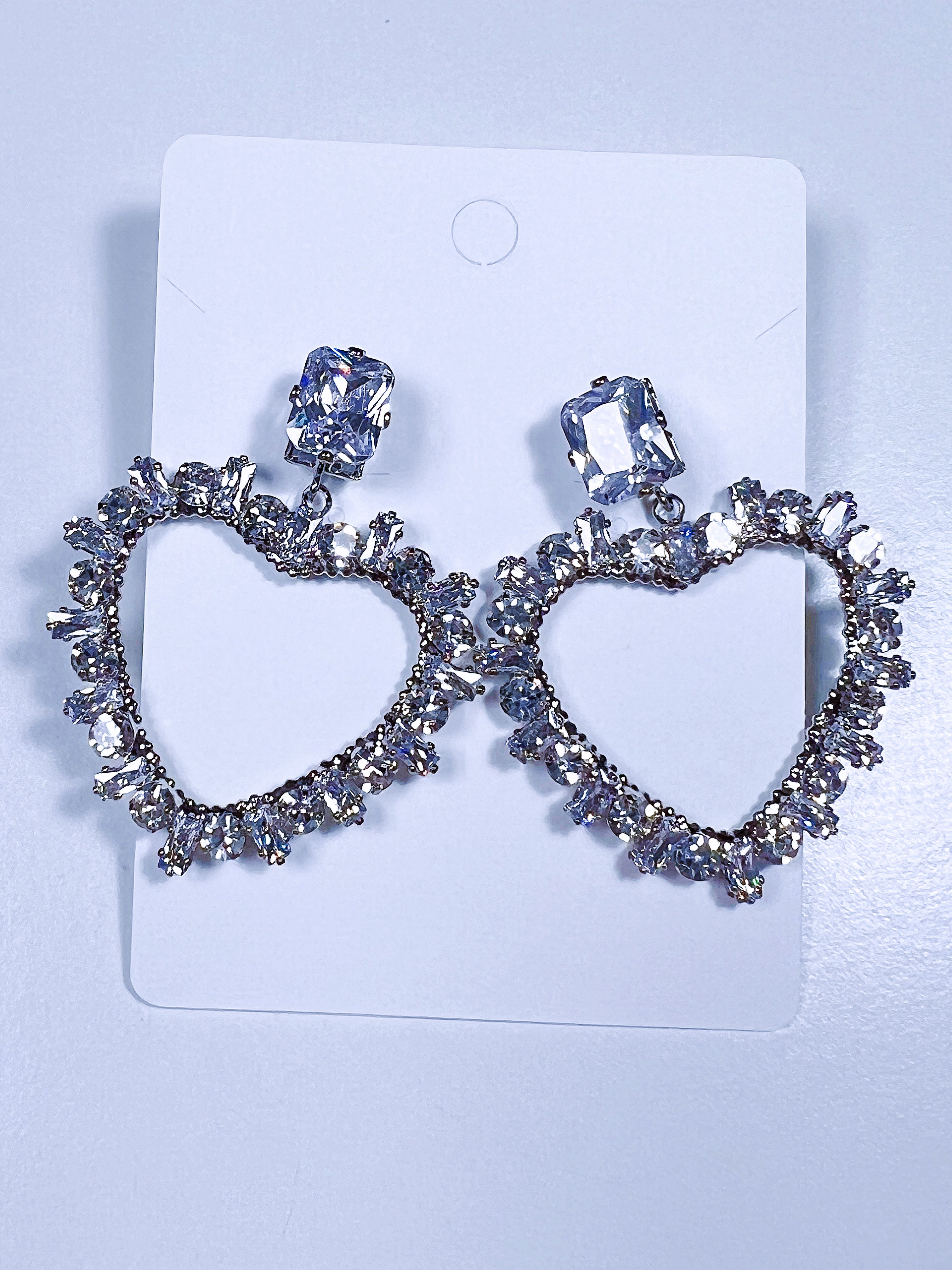 Oversize Glam Heart Statement Earrings