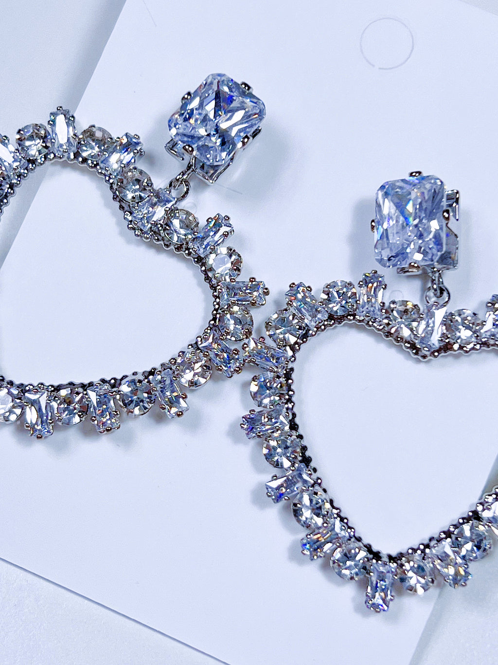 Oversize Glam Heart Statement Earrings