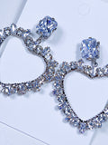 Oversize Glam Heart Statement Earrings