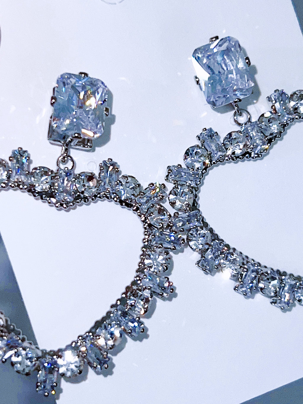 Oversize Glam Heart Statement Earrings