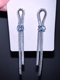Pavé Shinestone Bowline Statement Dropn Earrings