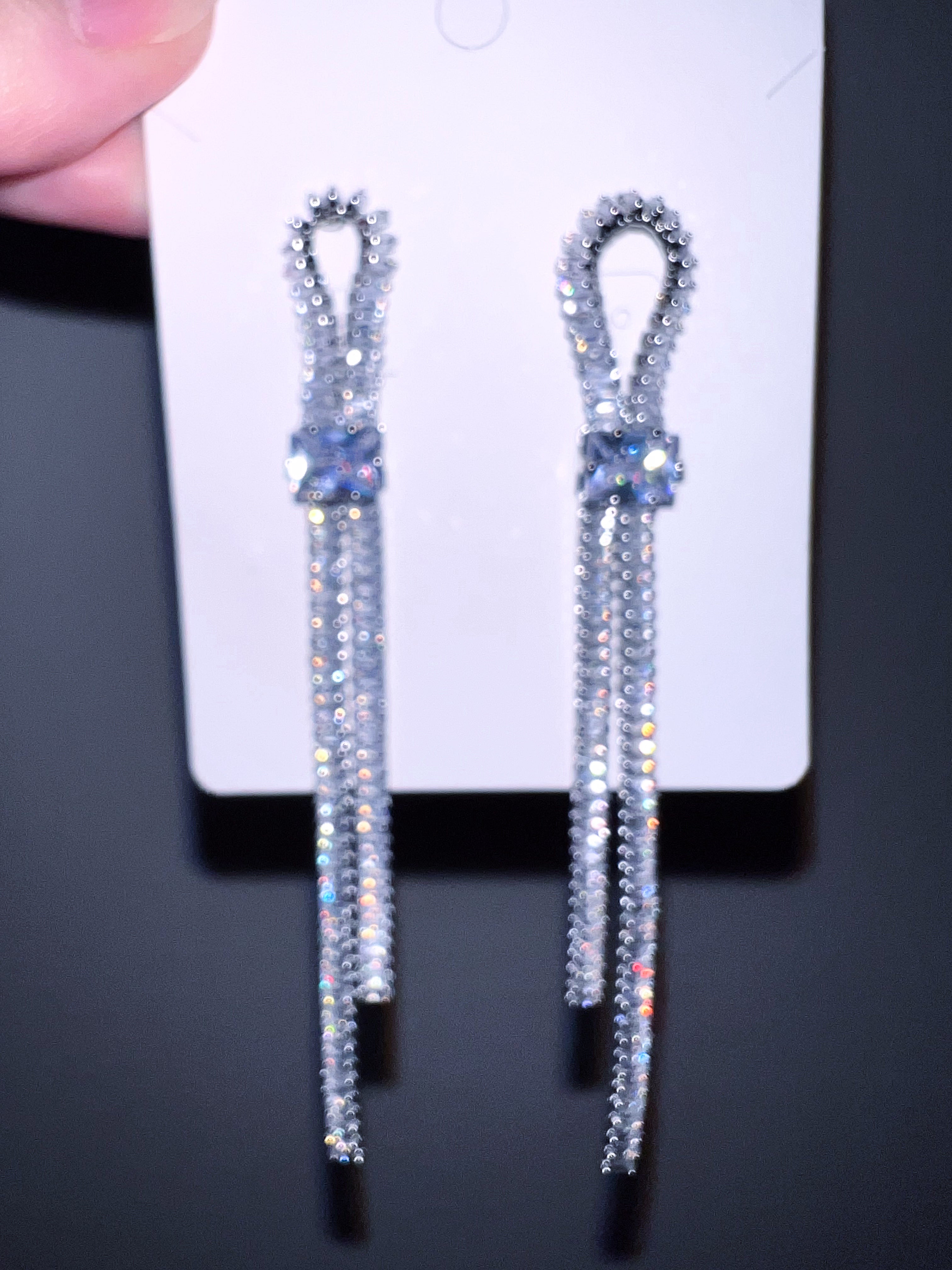 Pavé Shinestone Bowline Statement Dropn Earrings