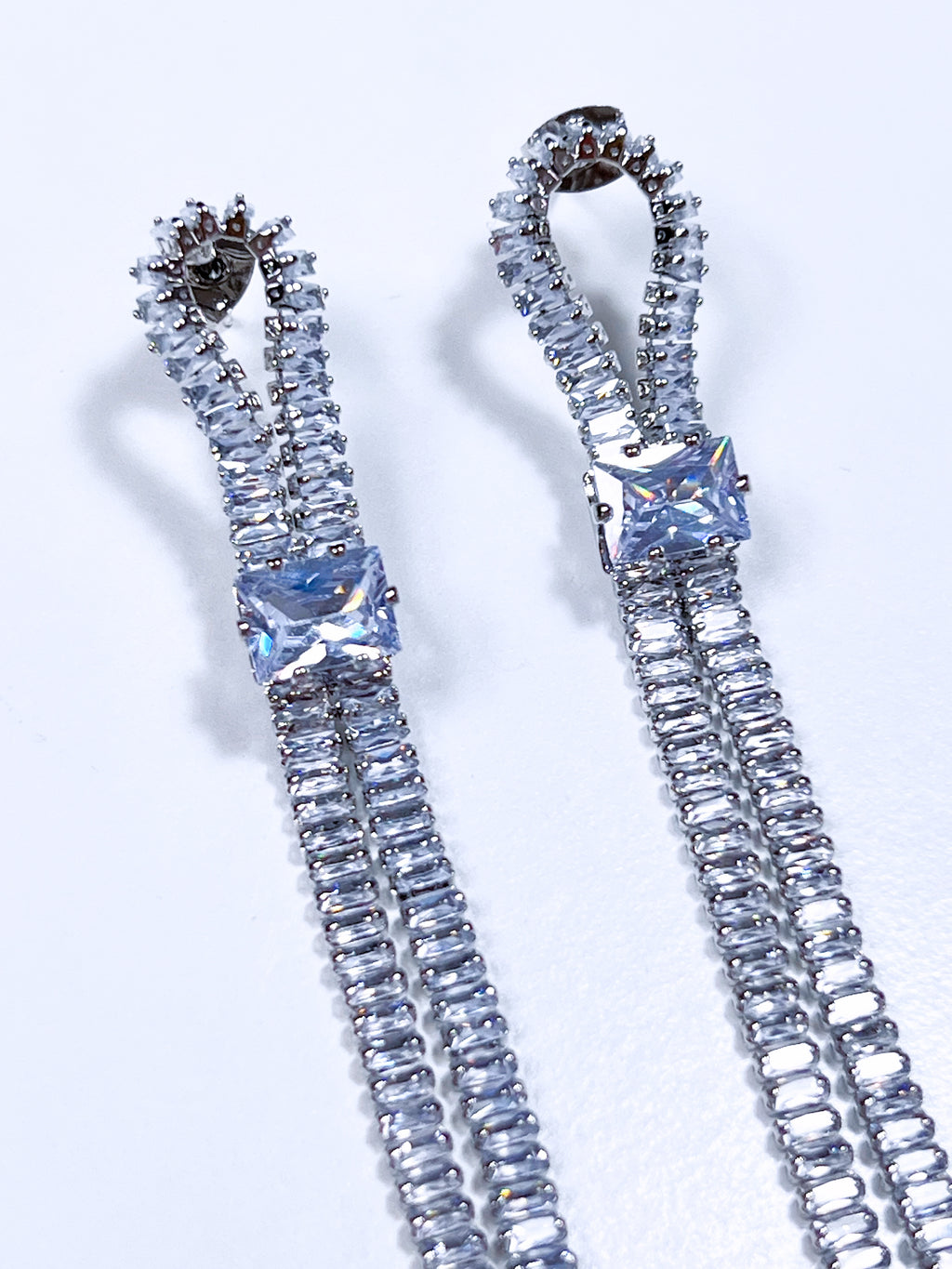 Pavé Shinestone Bowline Statement Dropn Earrings