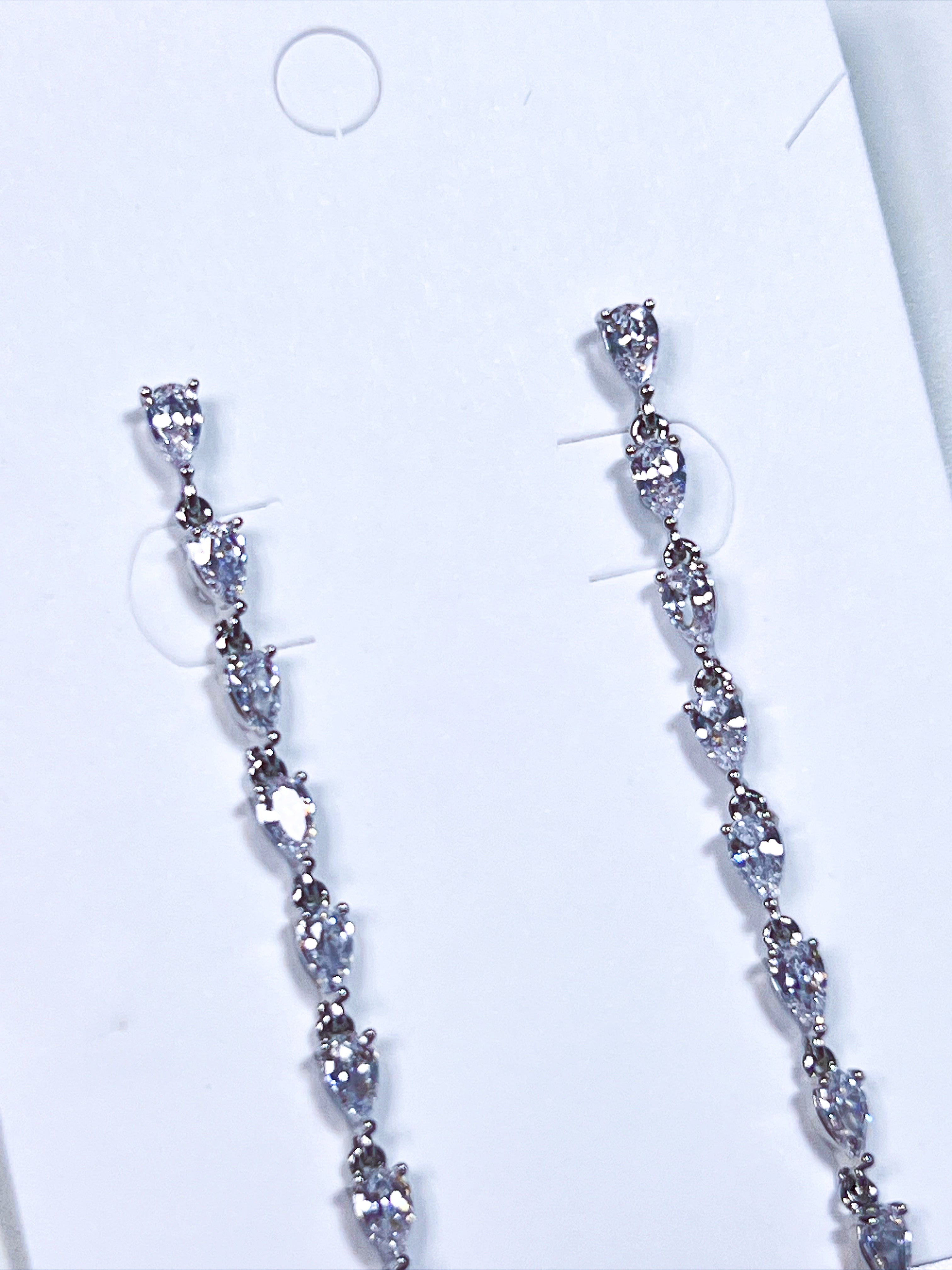 Linear Gemstone Strand drop Earrings