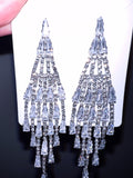 Sliver Gemstone Cascade Chandelier Earrings