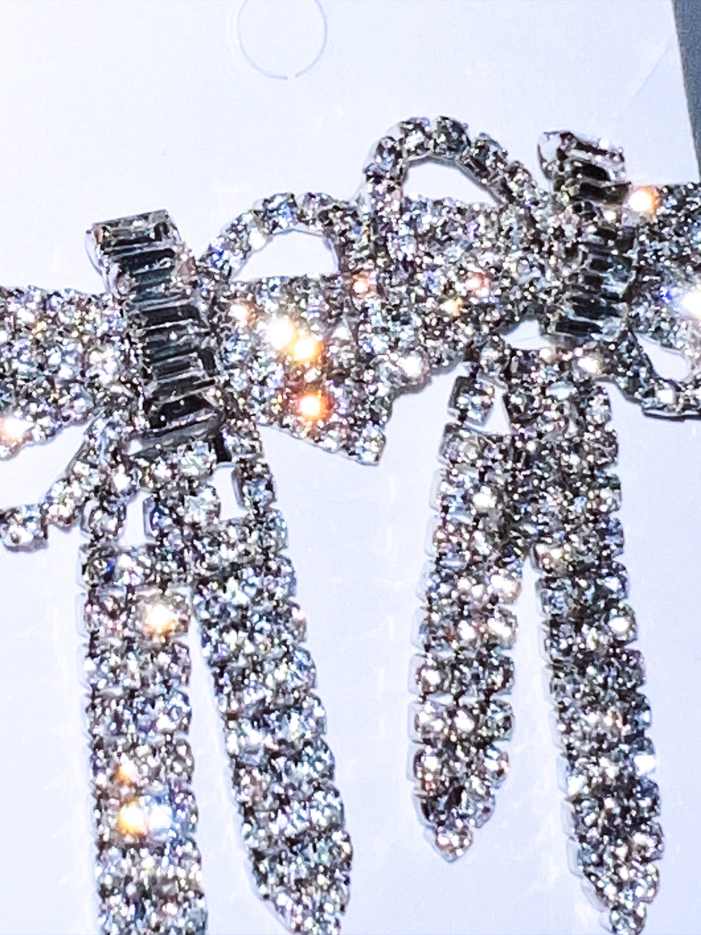 Full Rhinestone Ribbon Statement Earrings
