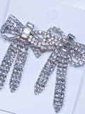 Full Rhinestone Ribbon Statement Earrings