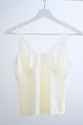 Cream Velvet V-Neck Lace-Trimmed Camisole