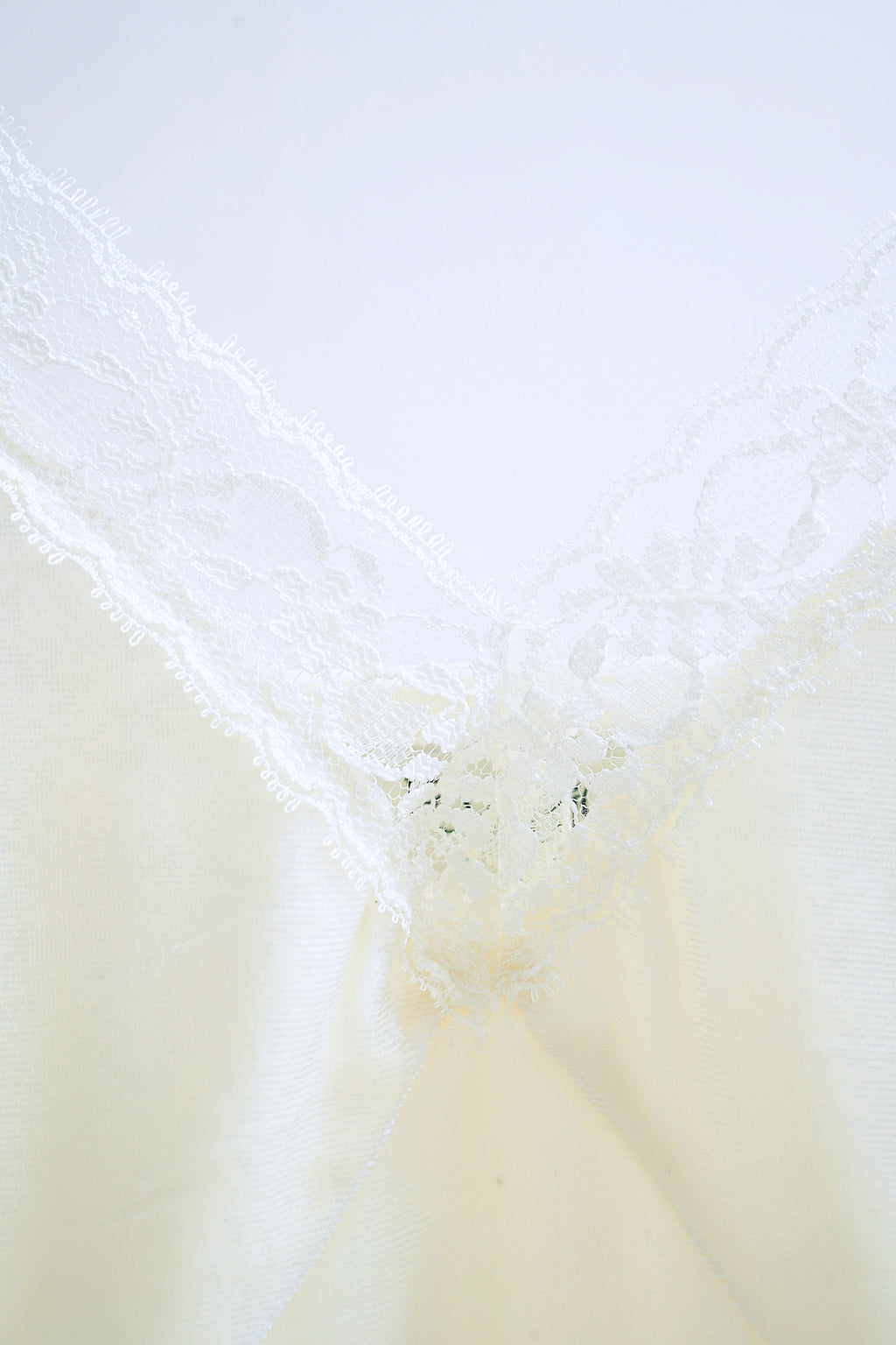 Cream Velvet V-Neck Lace-Trimmed Camisole