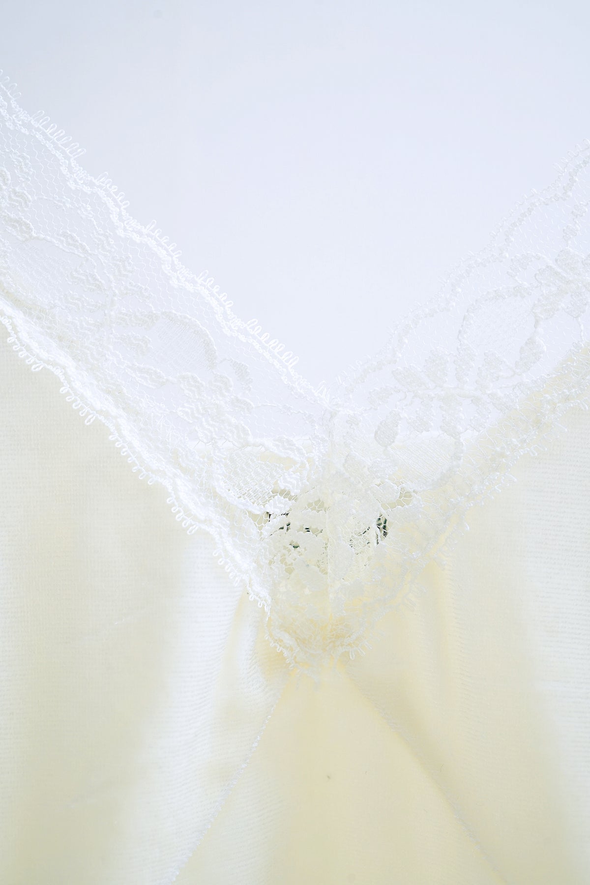 Cream Velvet V-Neck Lace-Trimmed Camisole