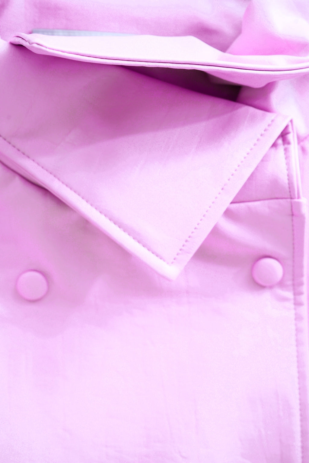 Bubblegum Pink Stand Collar Faux Leather Jacket (Pink/Brown/Black)