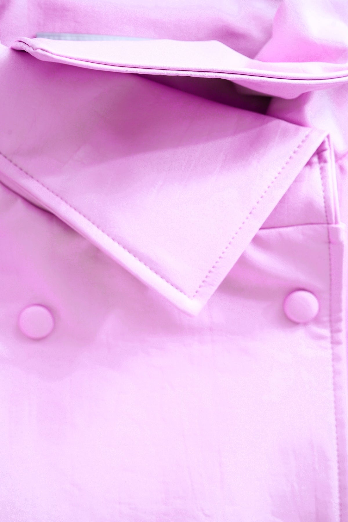 Bubblegum Pink Stand Collar Faux Leather Jacket (Pink/Brown/Black)