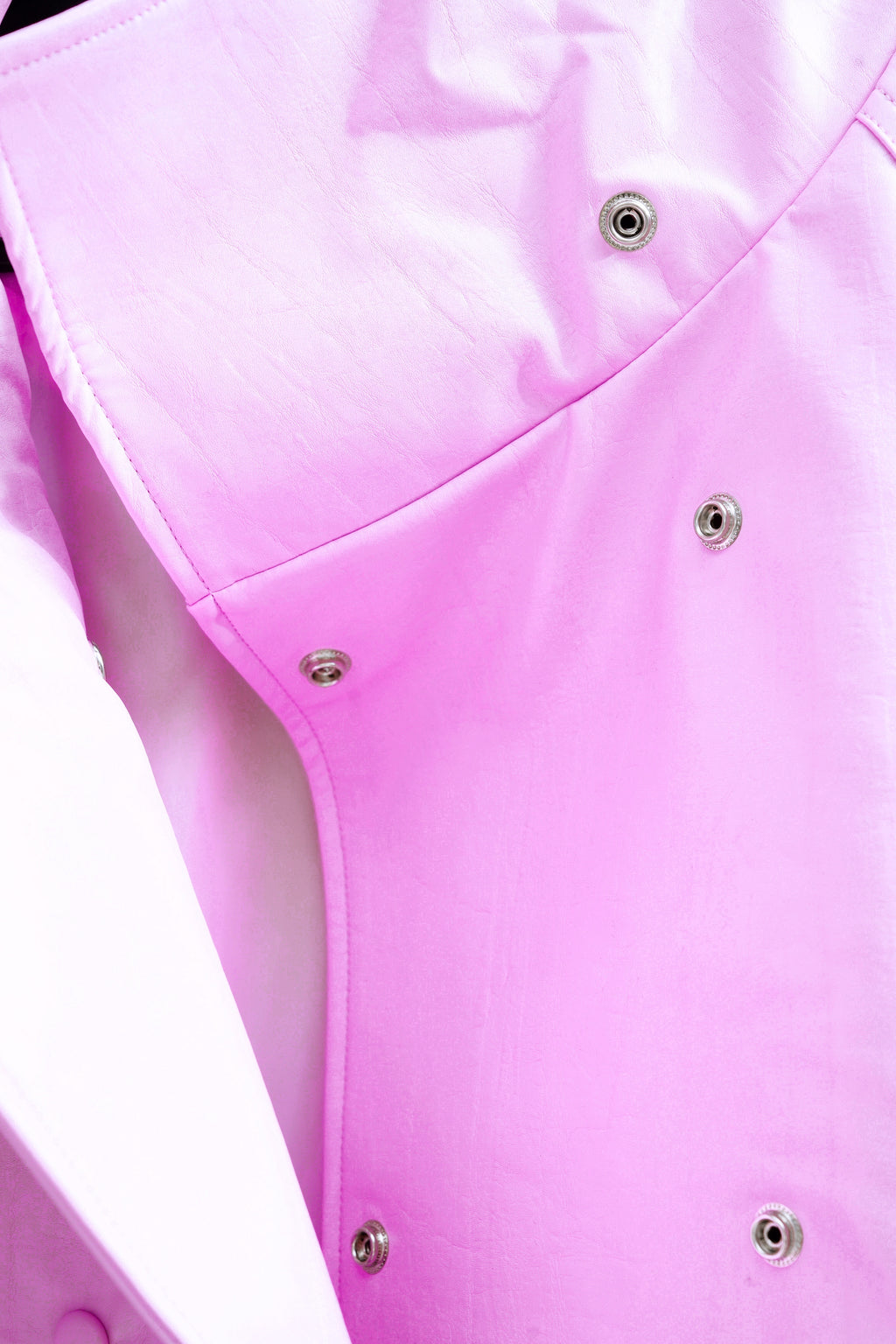 Bubblegum Pink Stand Collar Faux Leather Jacket (Pink/Brown/Black)