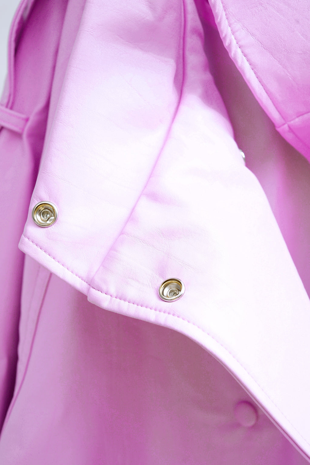 Bubblegum Pink Stand Collar Faux Leather Jacket (Pink/Brown/Black)