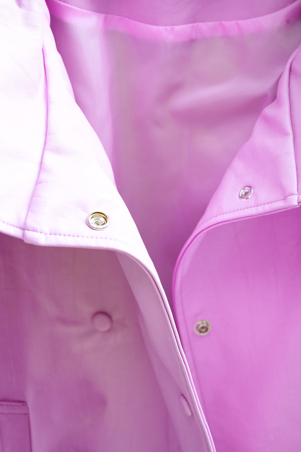 Bubblegum Pink Stand Collar Faux Leather Jacket (Pink/Brown/Black)