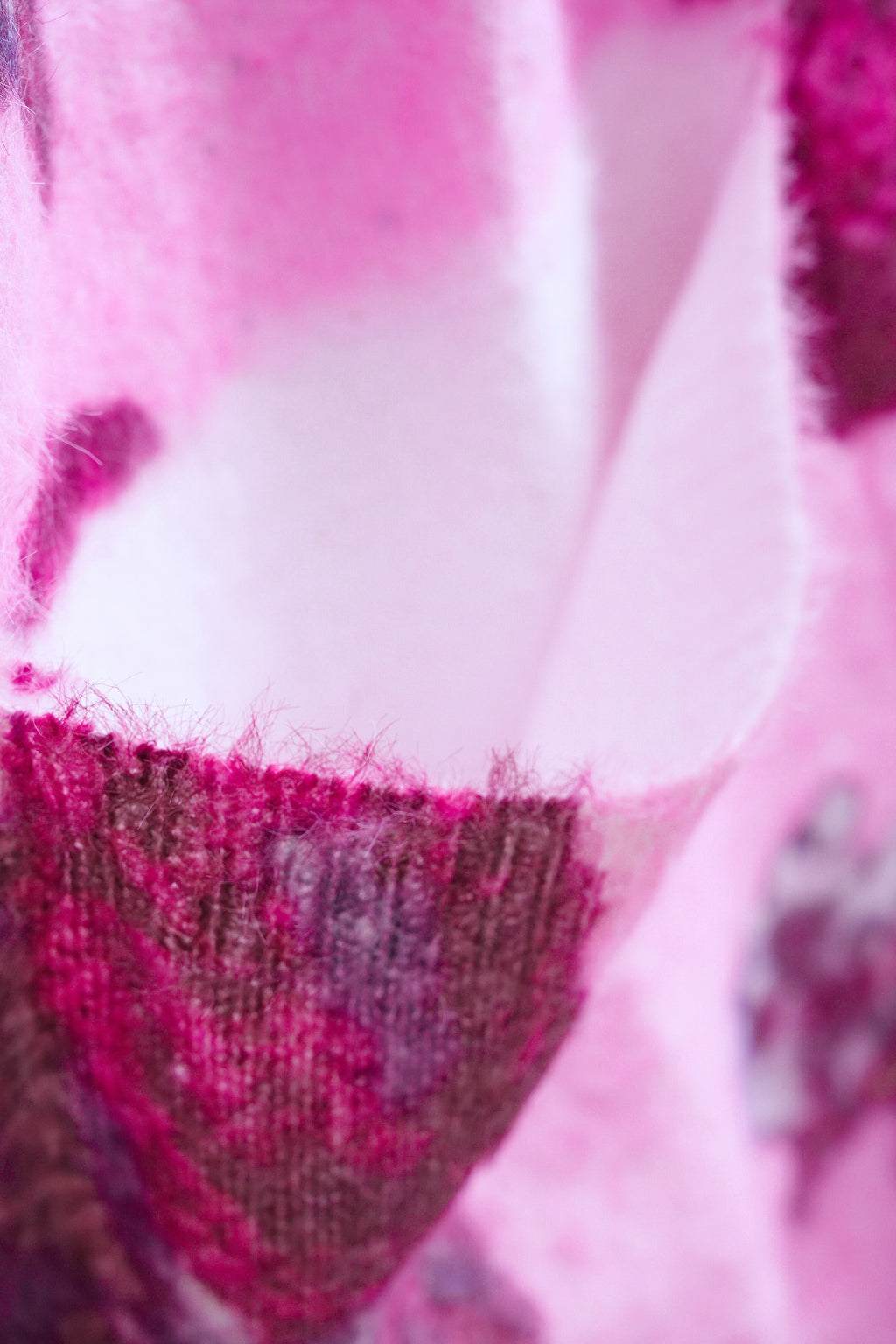 Pink Jacquard V-Neck Oversized Cardigan