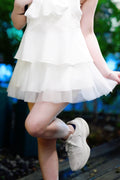 Balletcore Tulle Mini Skirt (White)