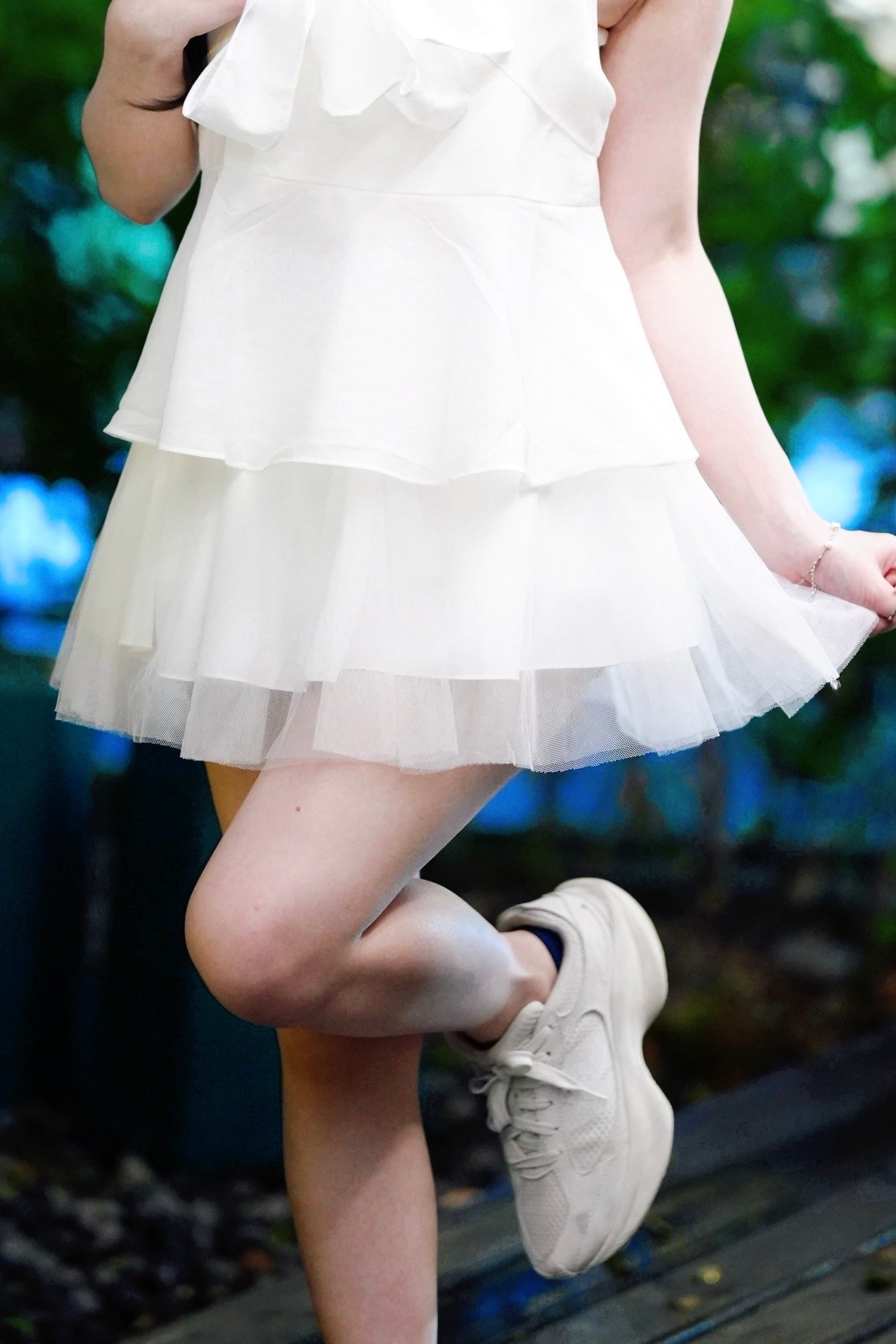 Balletcore Tulle Mini Skirt (White)