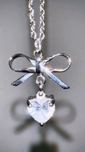 Ribbon Heart Stone Necklace