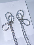 SIde Way Sparkle Ribbon Earrings