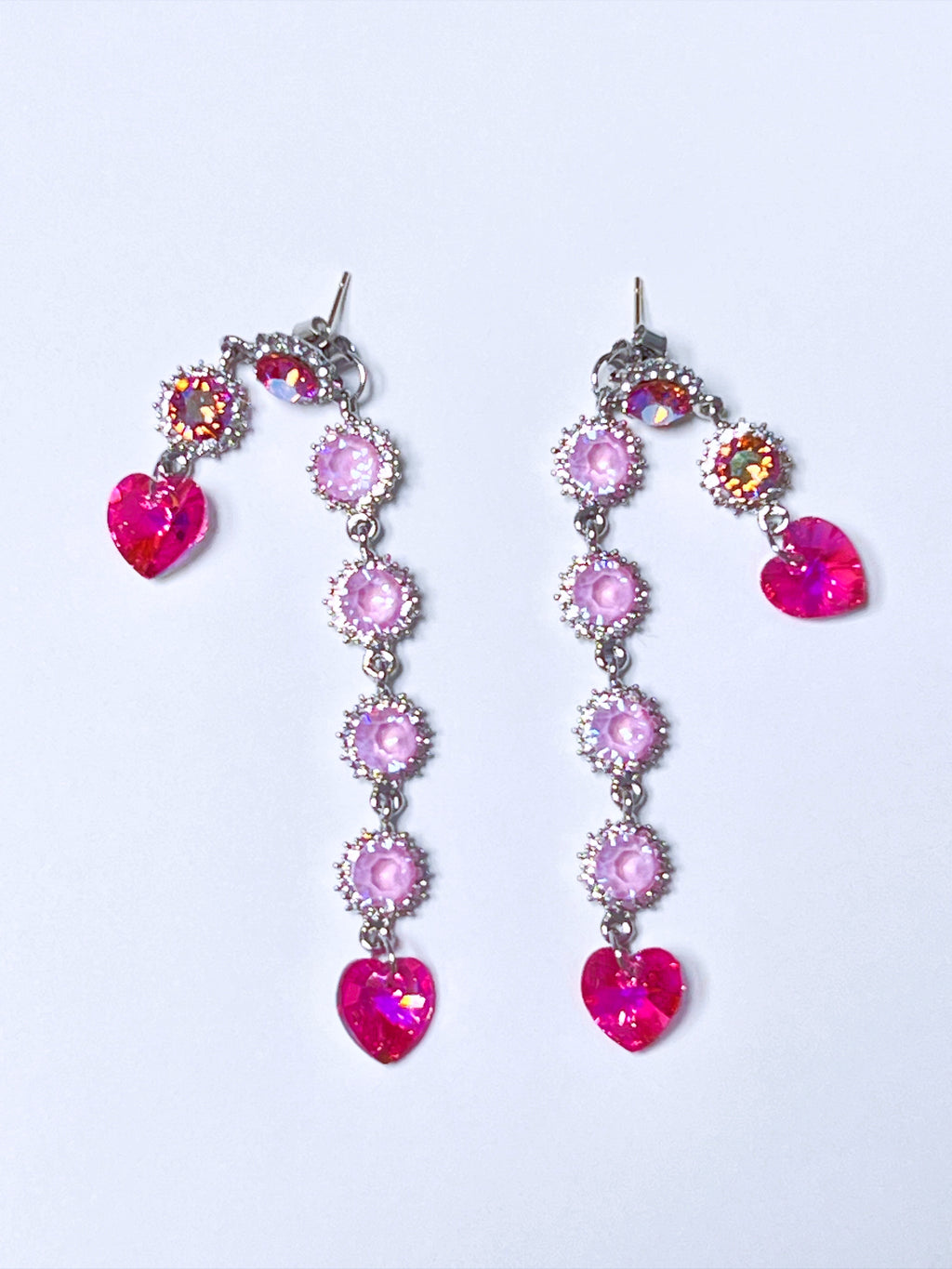 HEART to u Heart drop earrings (Pink)