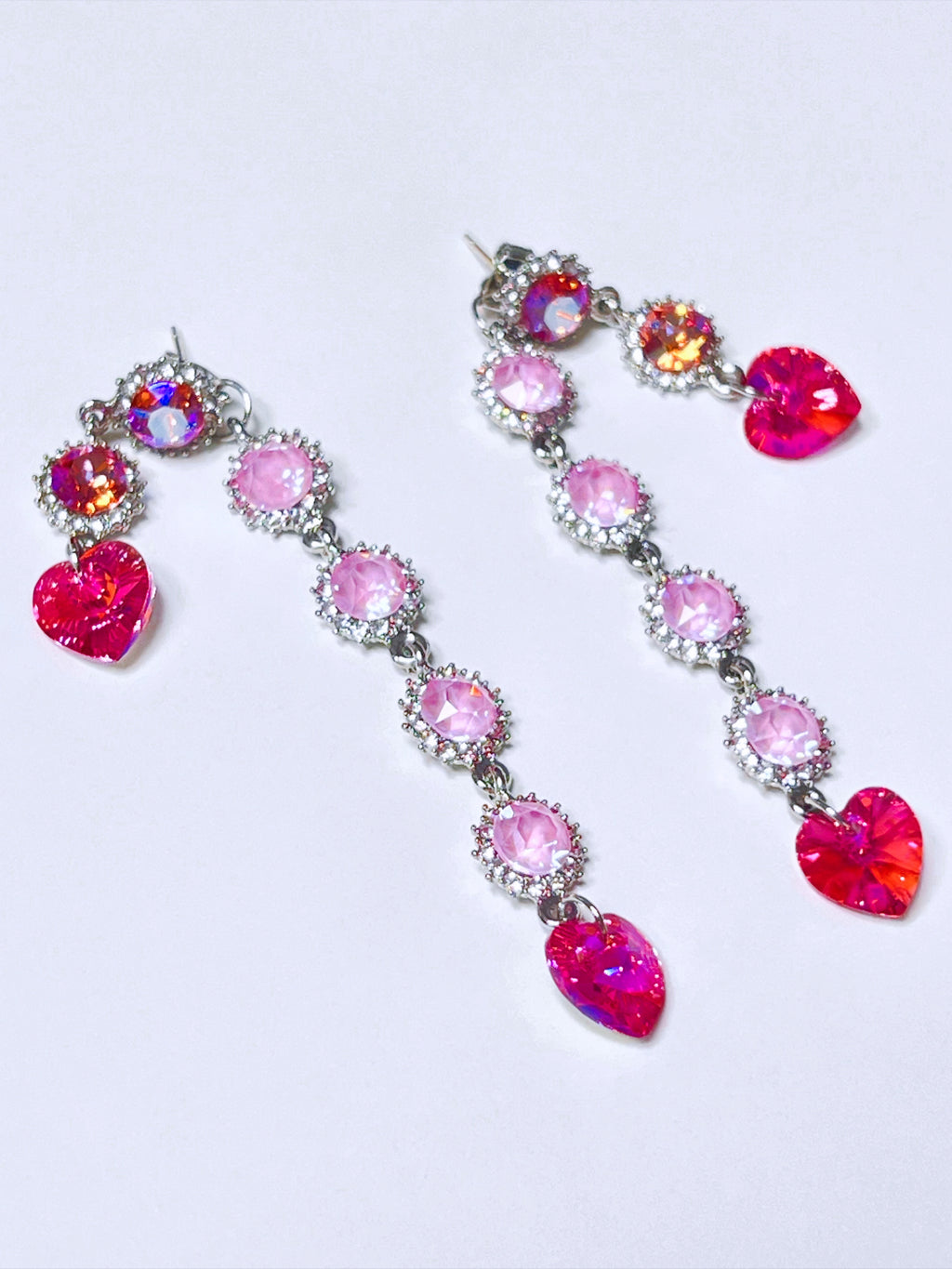 HEART to u Heart drop earrings (Pink)