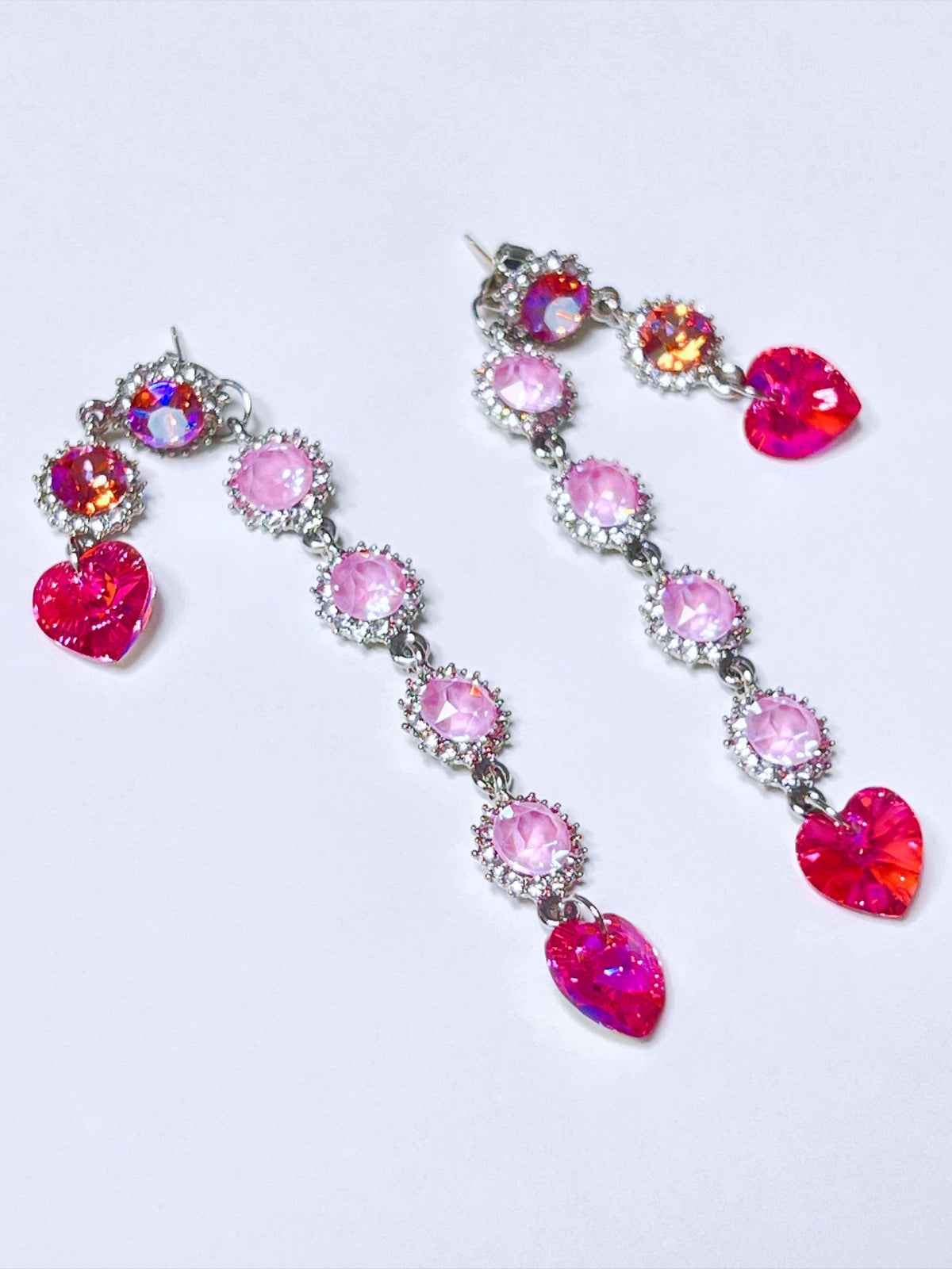 HEART to u Heart drop earrings (Pink)