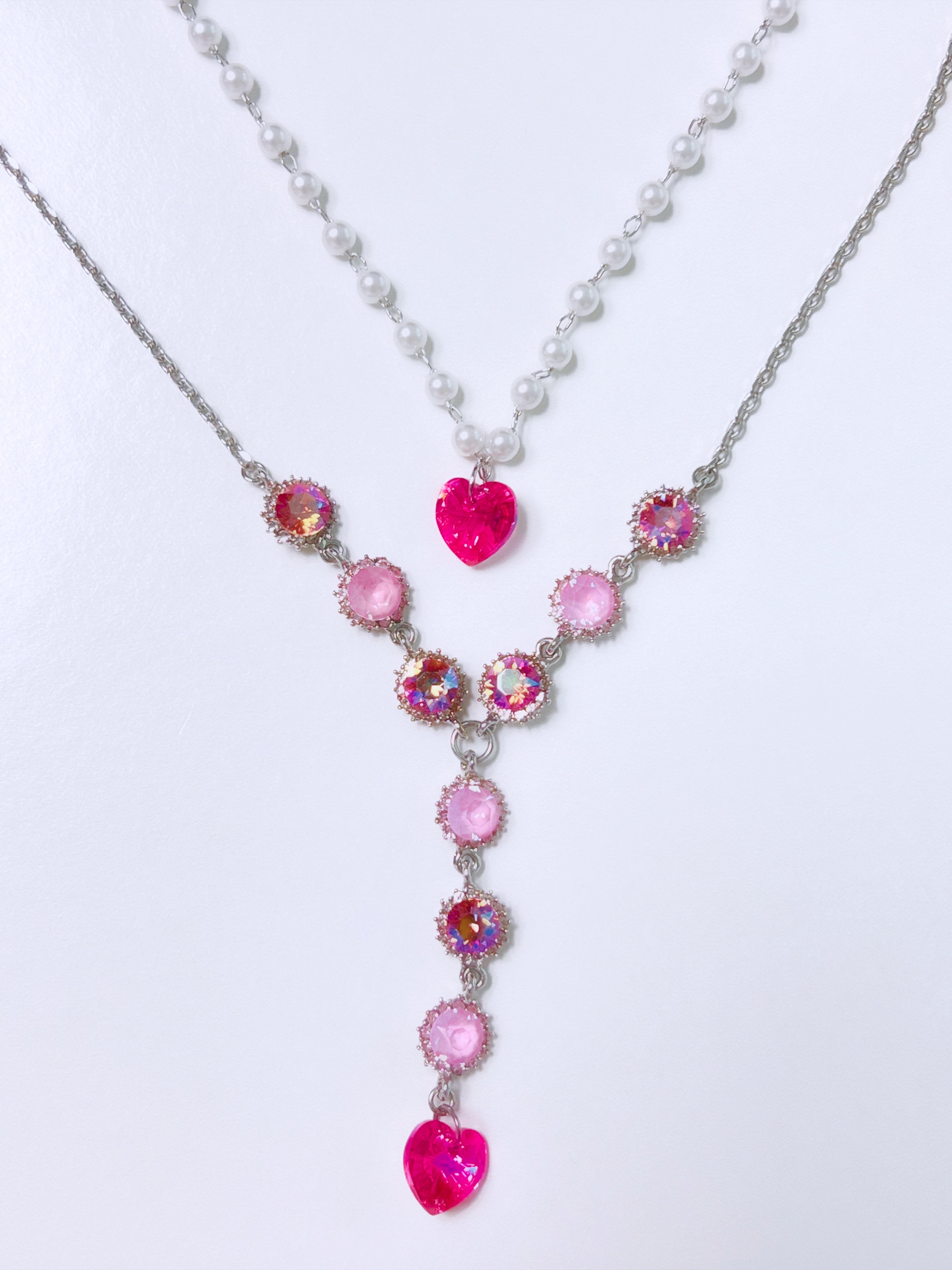 HEART to u Heart necklace (Pink)