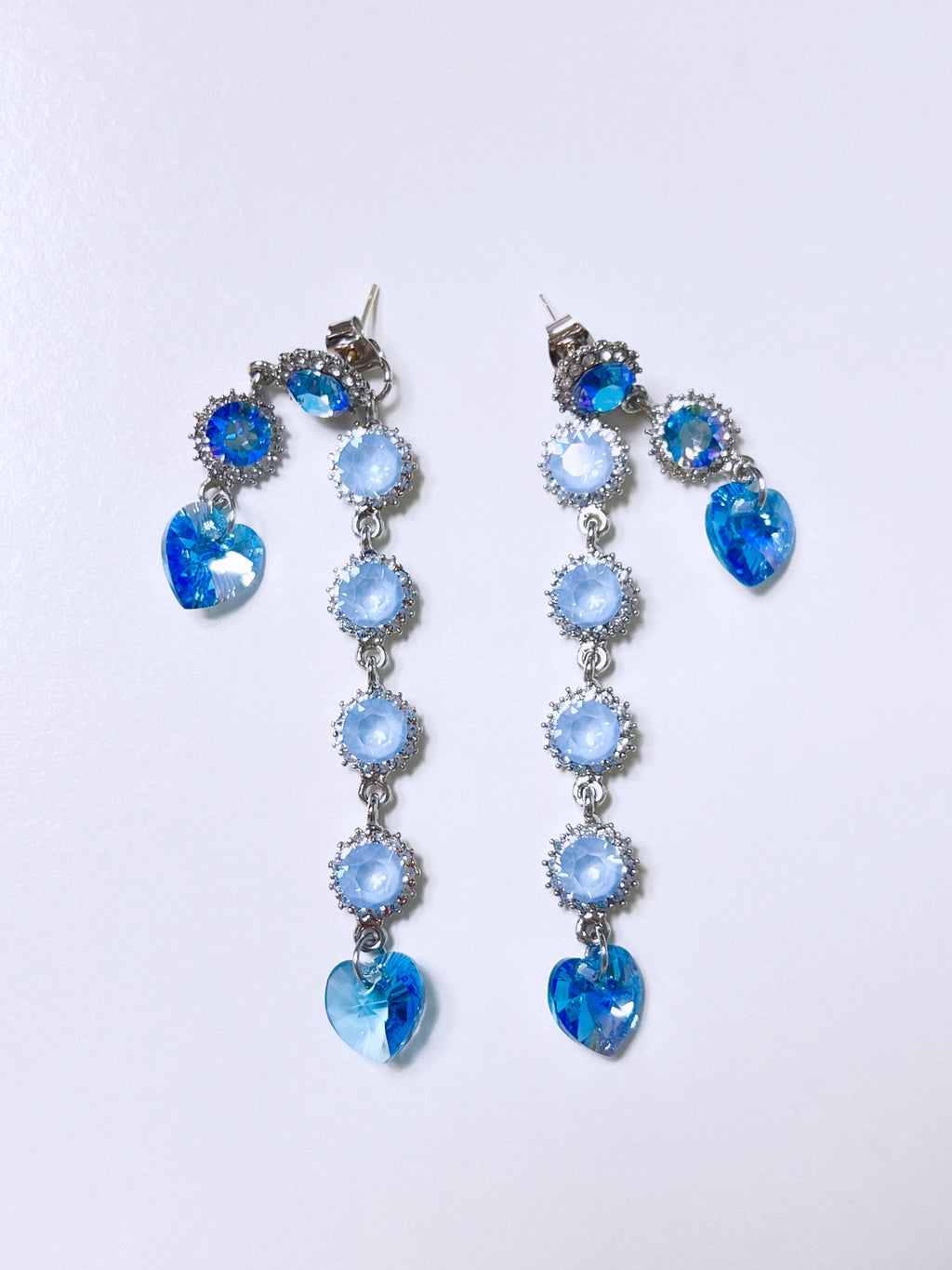 (BLUE SET) HEART to u Heart Earrings & Necklace