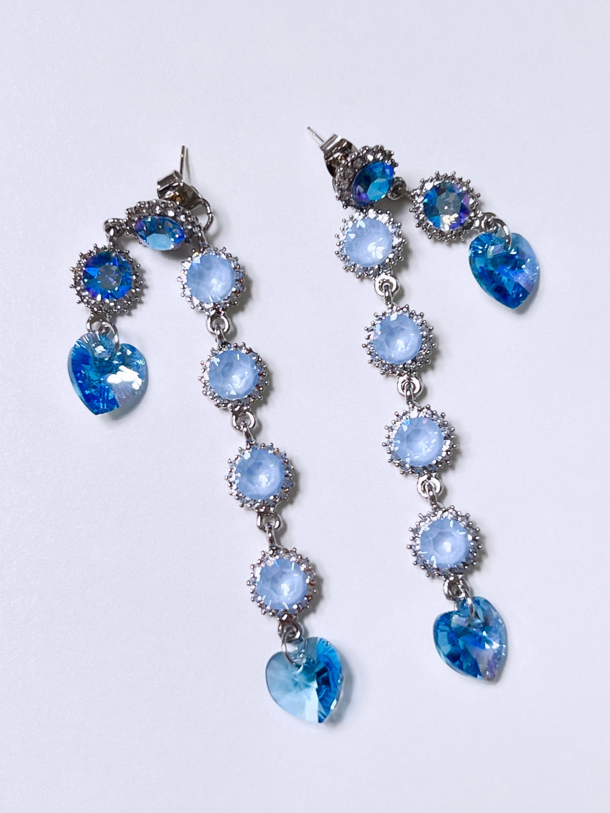 (BLUE SET) HEART to u Heart Earrings & Necklace