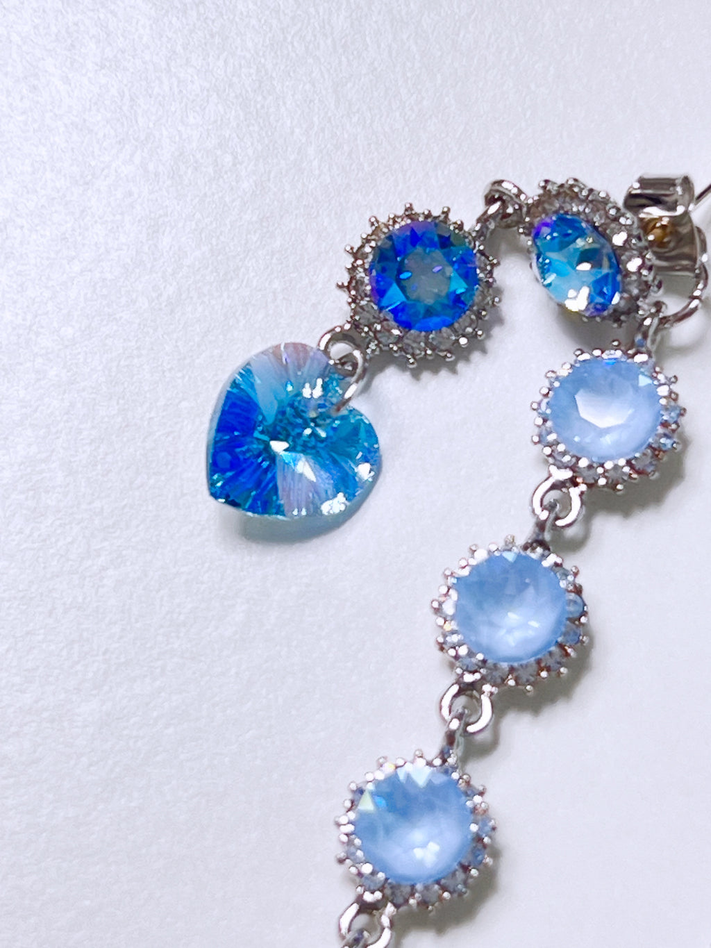 (BLUE SET) HEART to u Heart Earrings & Necklace