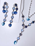 (BLUE SET) HEART to u Heart Earrings & Necklace