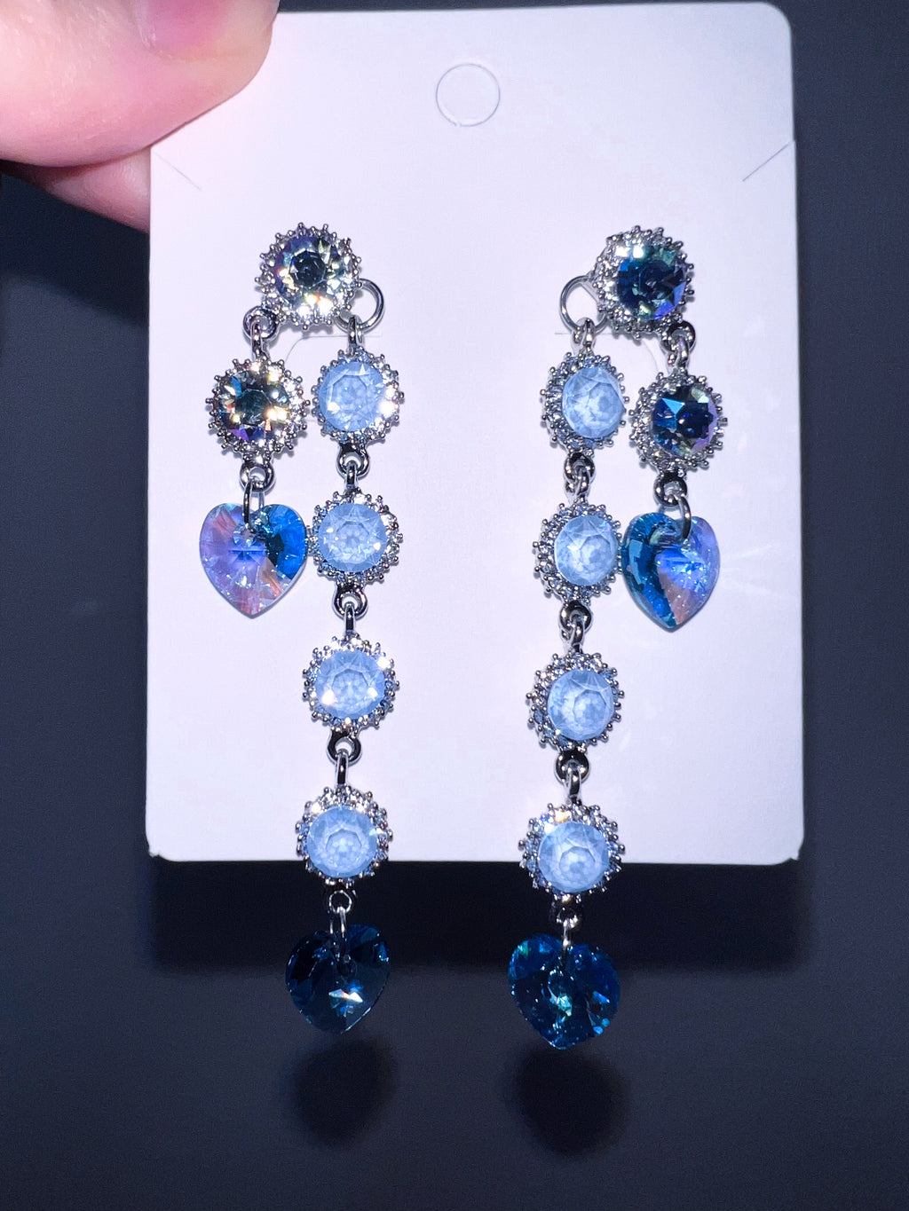 (BLUE SET) HEART to u Heart Earrings & Necklace