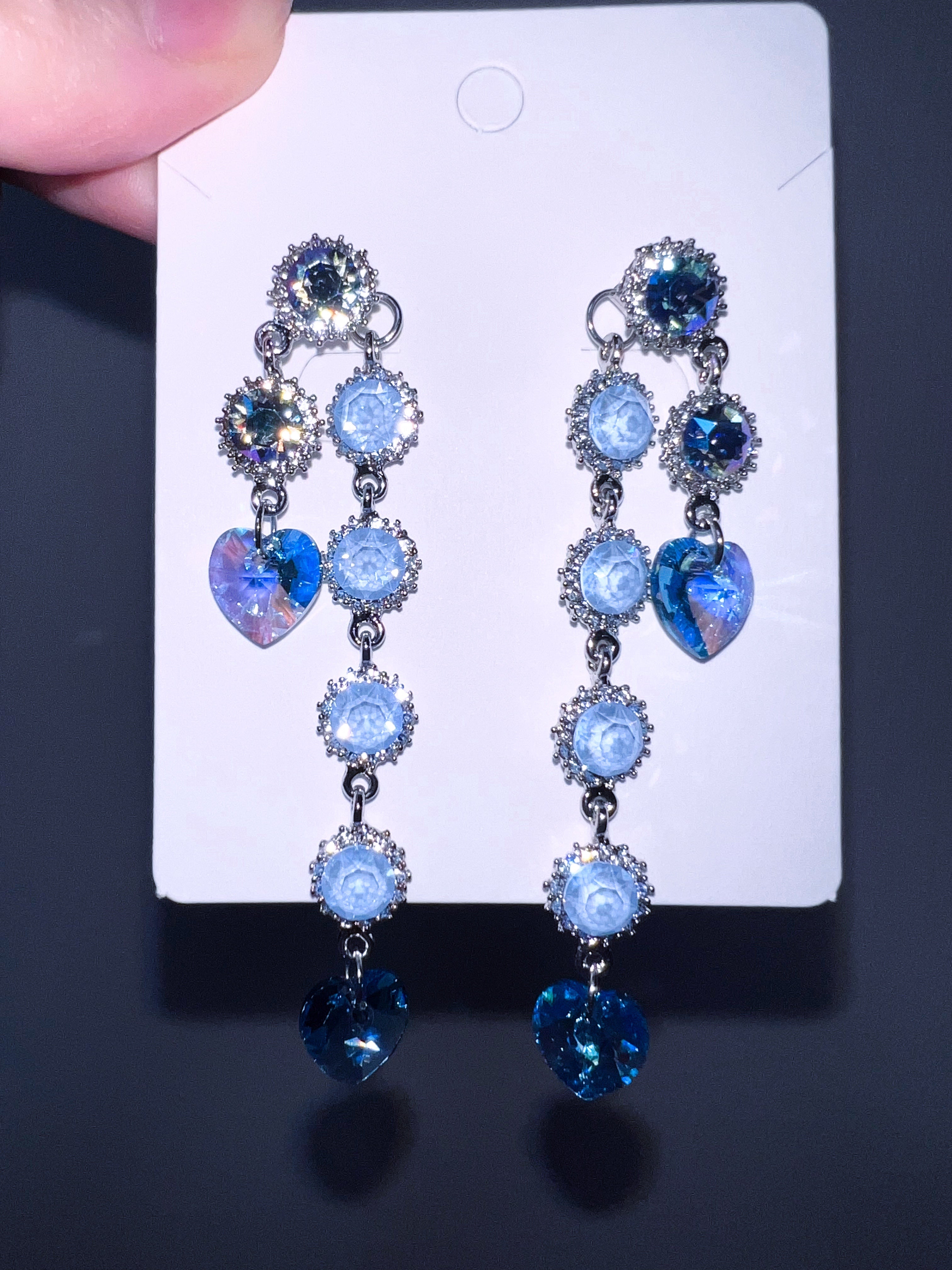 (BLUE SET) HEART to u Heart Earrings & Necklace
