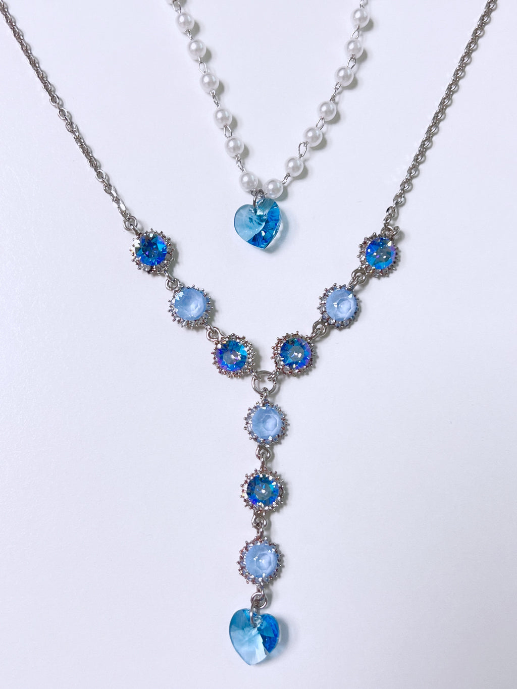 (BLUE SET) HEART to u Heart Earrings & Necklace