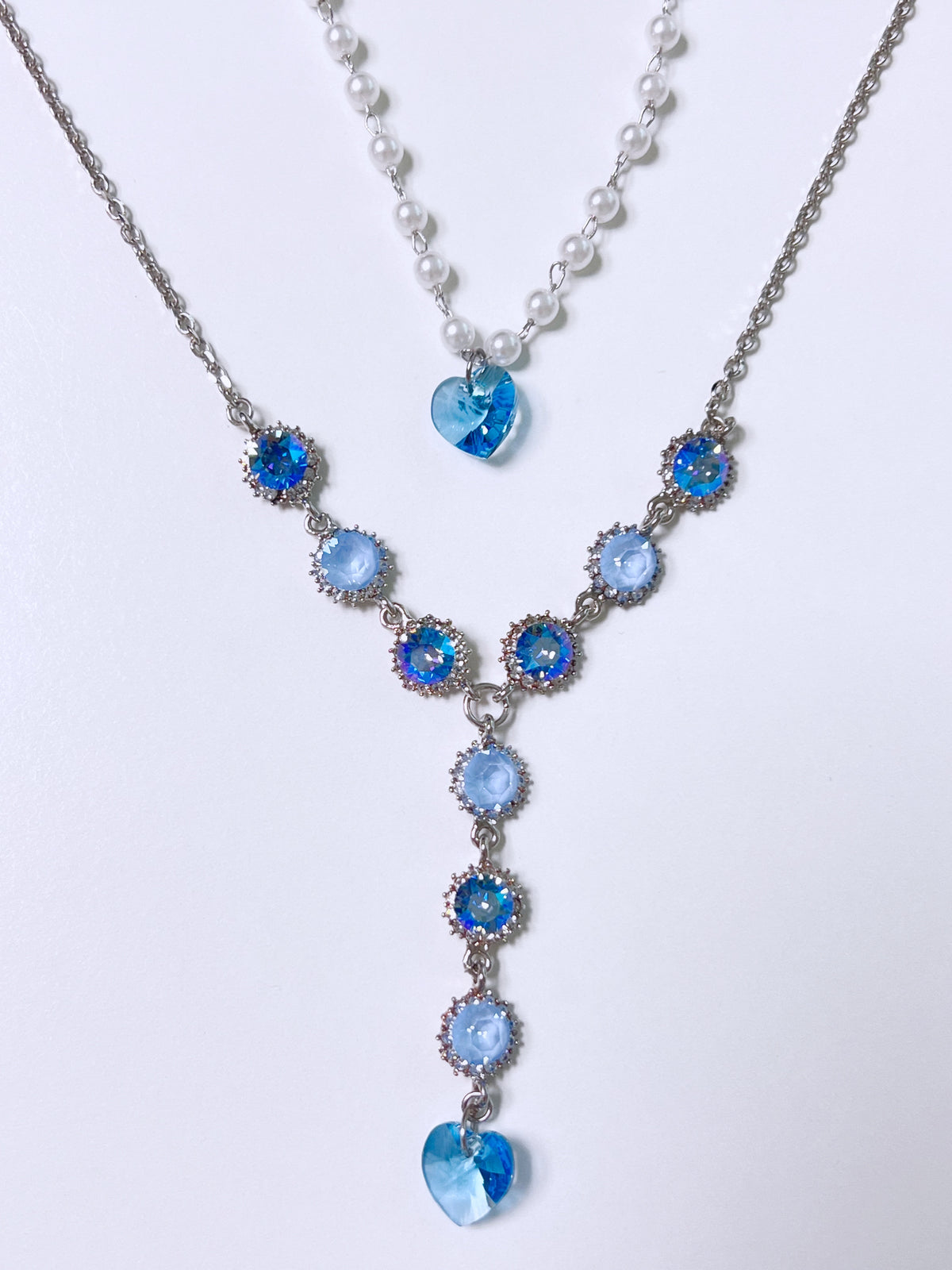 (BLUE SET) HEART to u Heart Earrings & Necklace