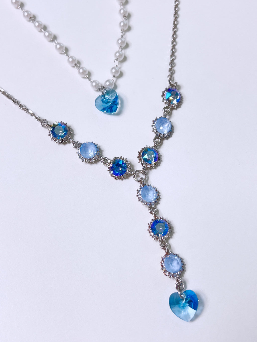 (BLUE SET) HEART to u Heart Earrings & Necklace