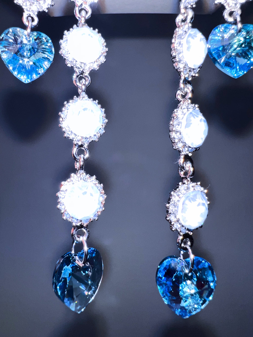 (BLUE SET) HEART to u Heart Earrings & Necklace