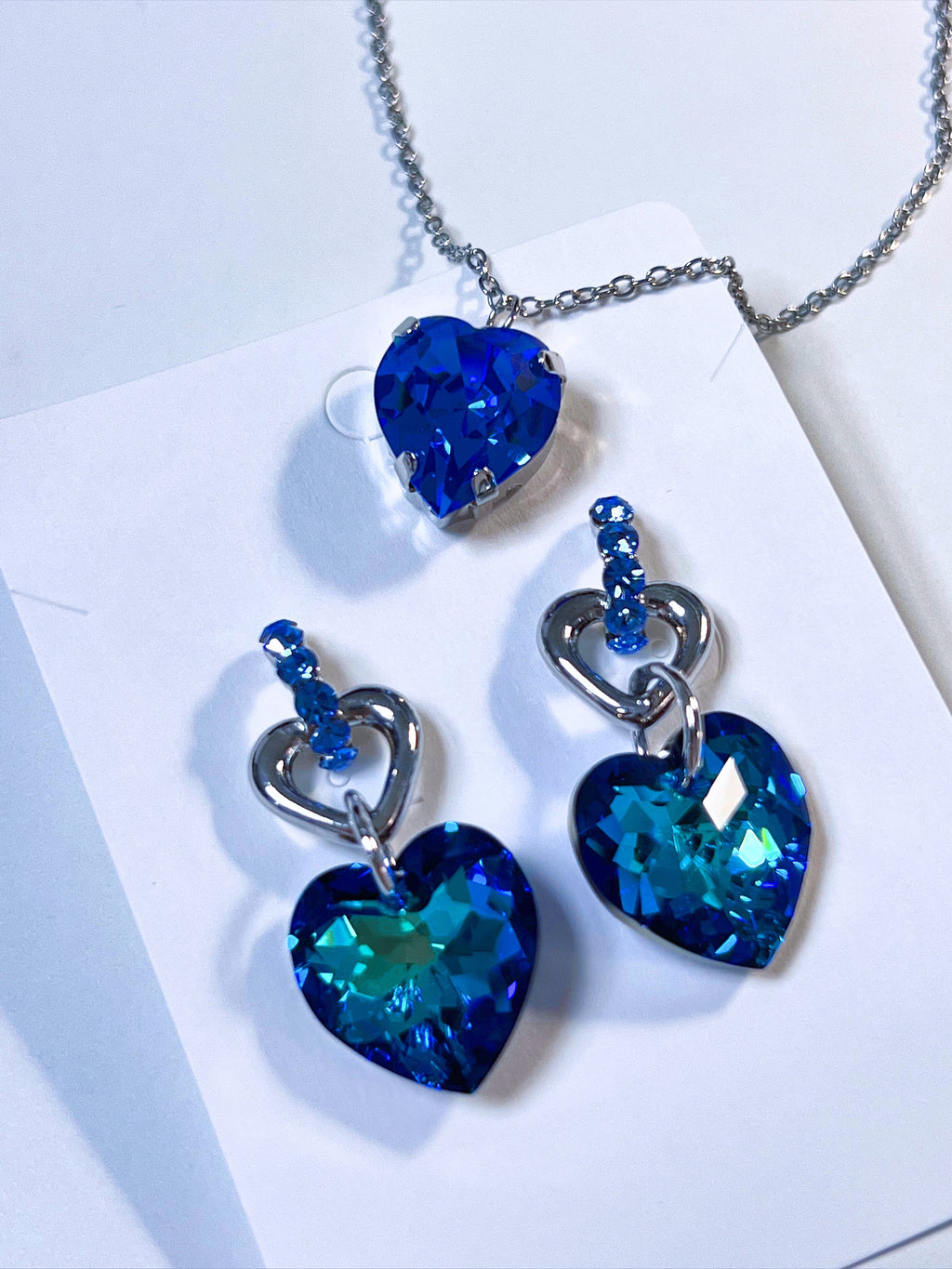 Sapphire Heart Earrings