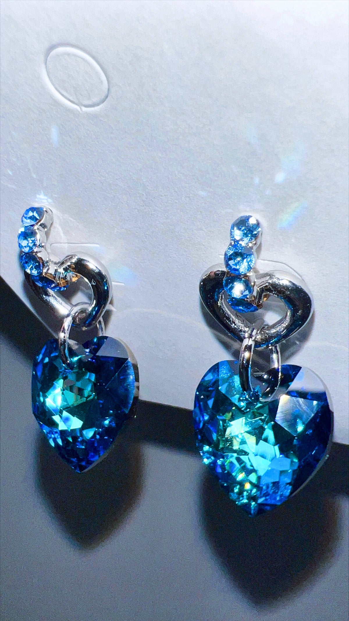 Sapphire Heart Earrings
