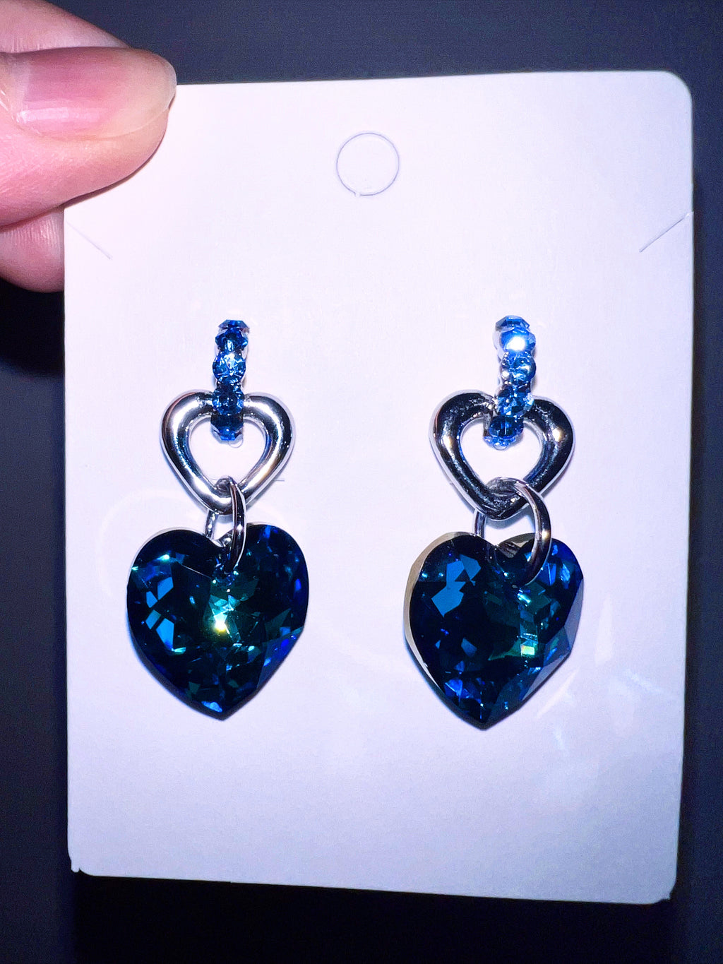 Sapphire Heart Earrings