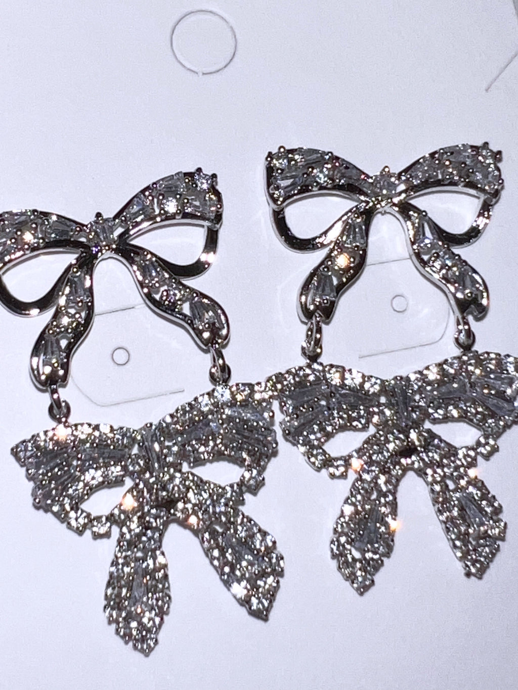 Twin Ribbon Drop Earrings