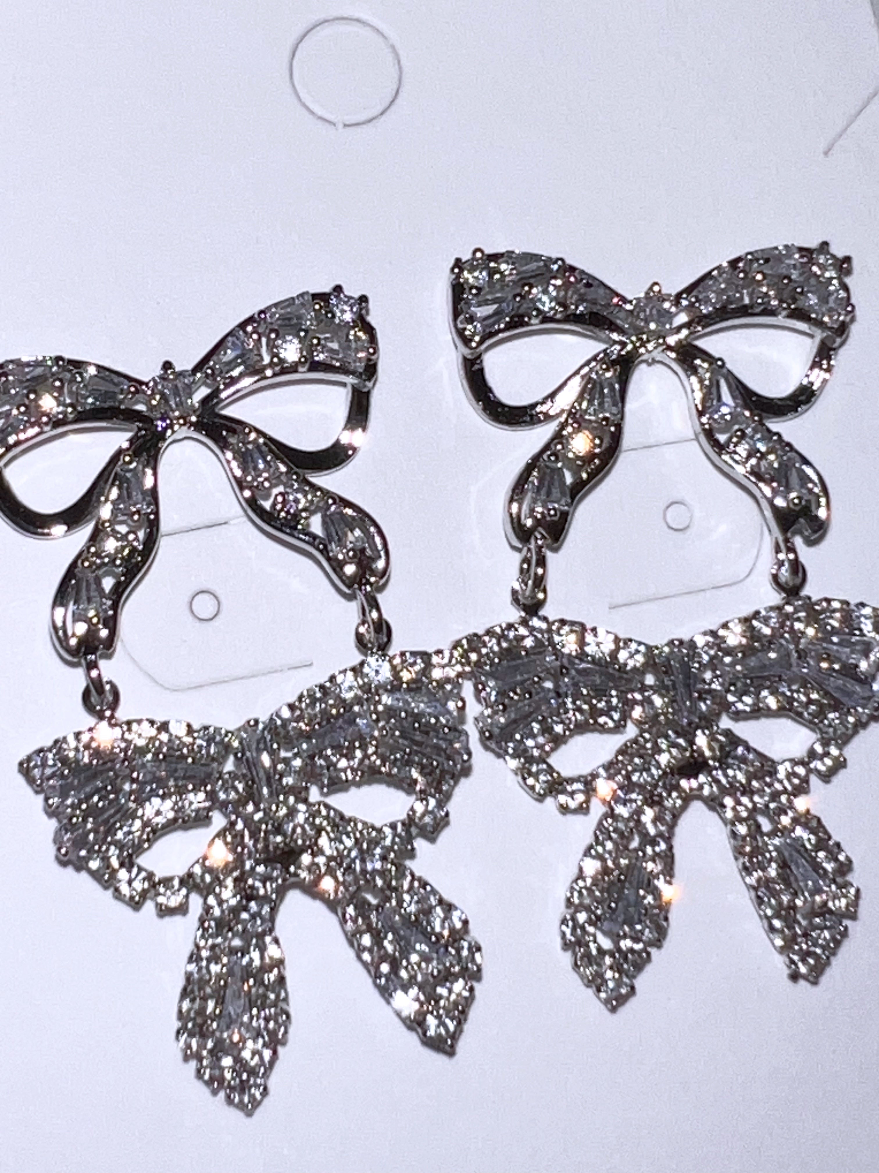 Twin Ribbon Drop Earrings