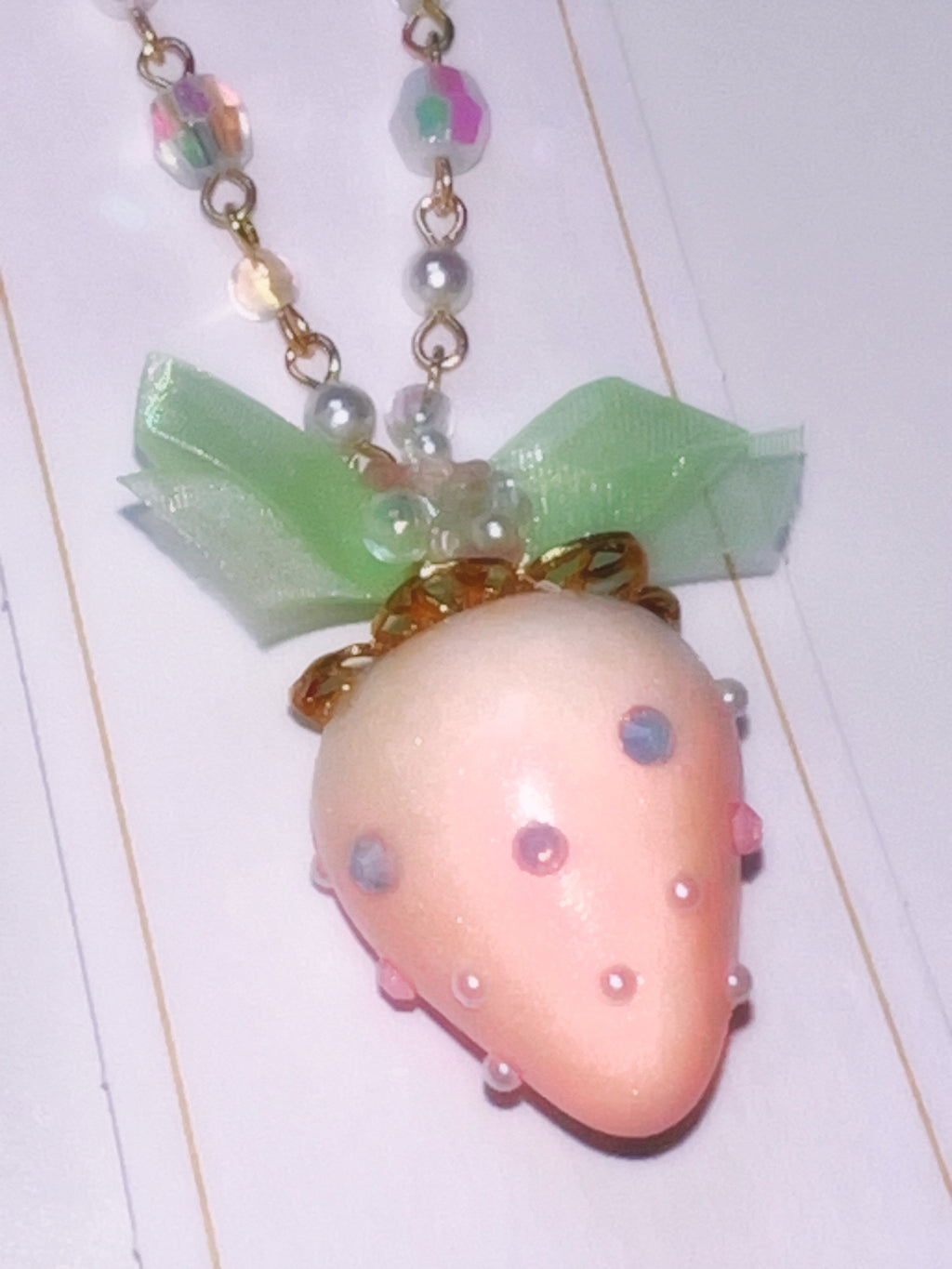 Strawberry Sparkle Gemstone Necklace