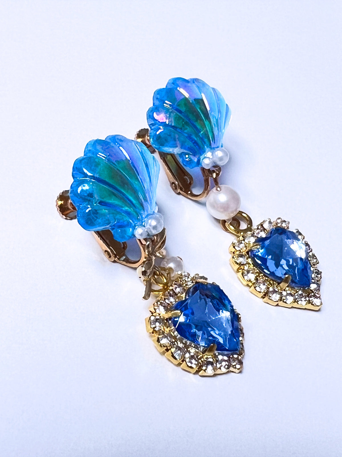 Mermaid Dream Shell Heart Drop Ear Clip
