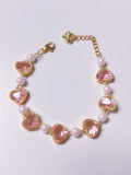 Royal Gold Pink Heart Gemstone Bracelet